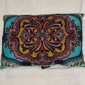 Colorful beaded Decorative Pillow 12x18”